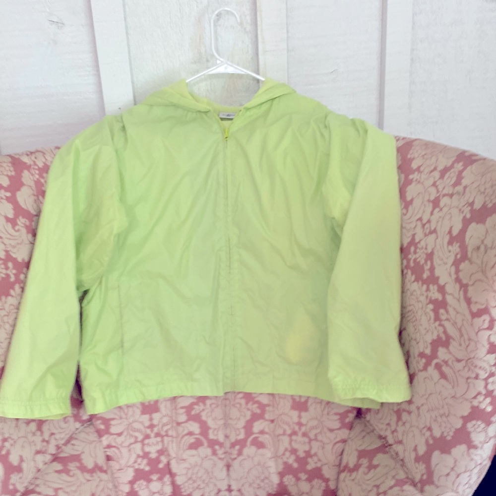 Light green rain breaker jacket